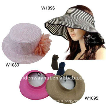 lady paper straw hat fish hat-collapsible